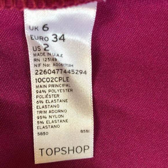 NEW Topshop raspberry fit and flare dress NWT - Picture 9 of 13